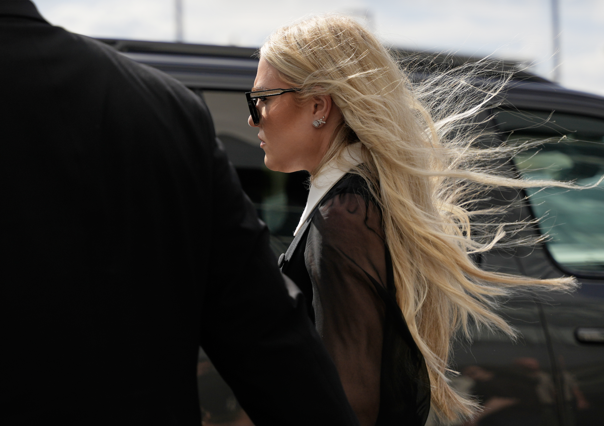 Erika Kirk leaves the Fourth District Courthouse, Monday, July 6, 2026, in Provo, Utah, after a hearing for Tyler Robinson, accused in the fatal shooting of Charlie Kirk. (AP Photo/Marielle Scott)