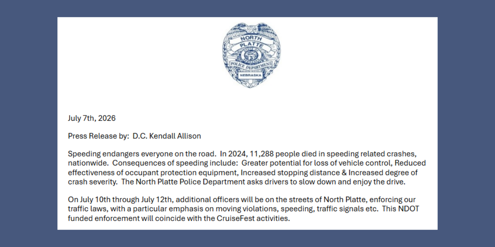 NPPD Press Release CruiseFest