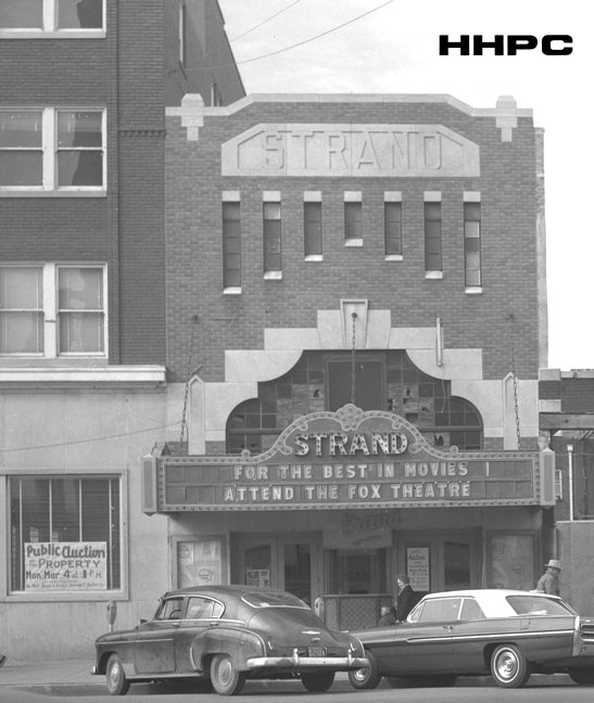 Strand Theatre - 103 N. Main - 1963 (right after closing in 1960, Spangler's then moved there). Courtesy of the Conard-Harmon Collection.