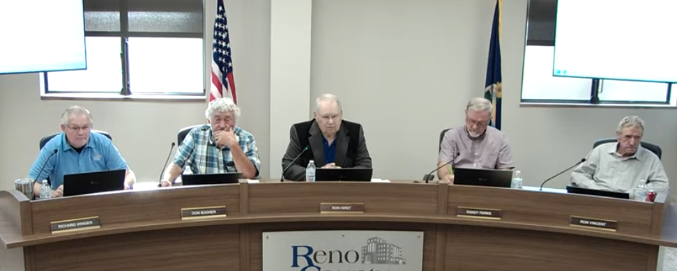 Reno County Commission (YouTube screen capture from July 8 meeting.)