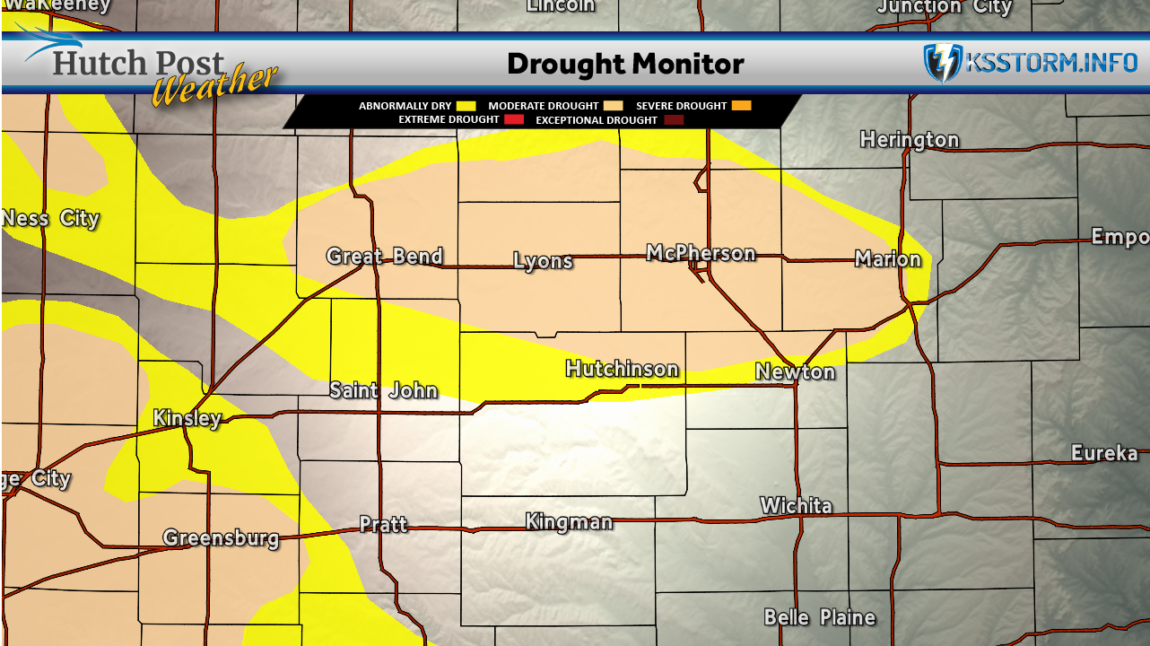 Area drought monitor, July 7, 2026 – Map data courtesy National Drought Mitigation Center at the University of Nebraska-Lincoln.