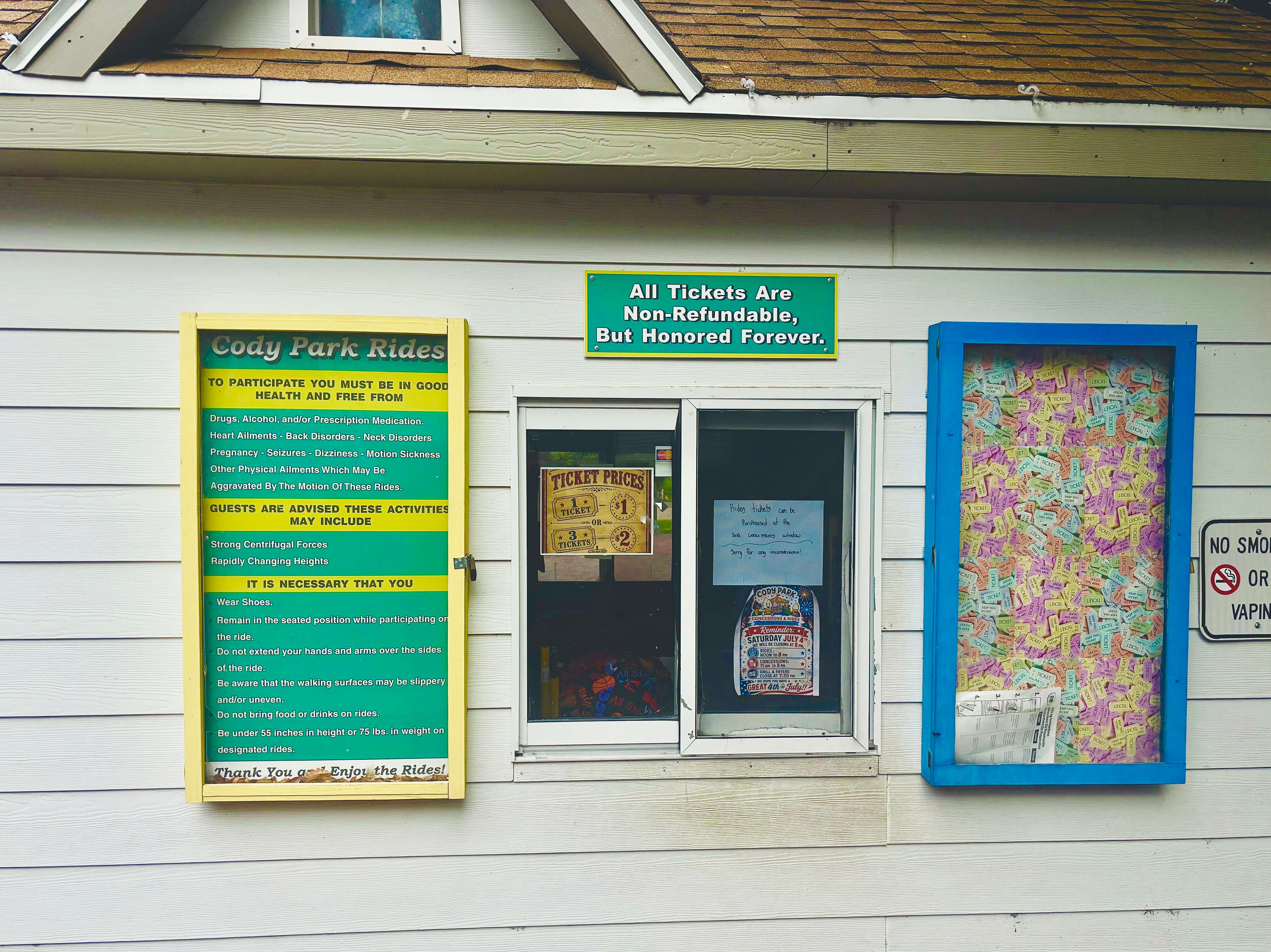 Cody Park Rides and Concession's ticket booth will offer unlimited rides wristbands for the remainder of the 2026 season as a test run for a potentially permanent ticketing option at the park. (Allison Peck | The Post)