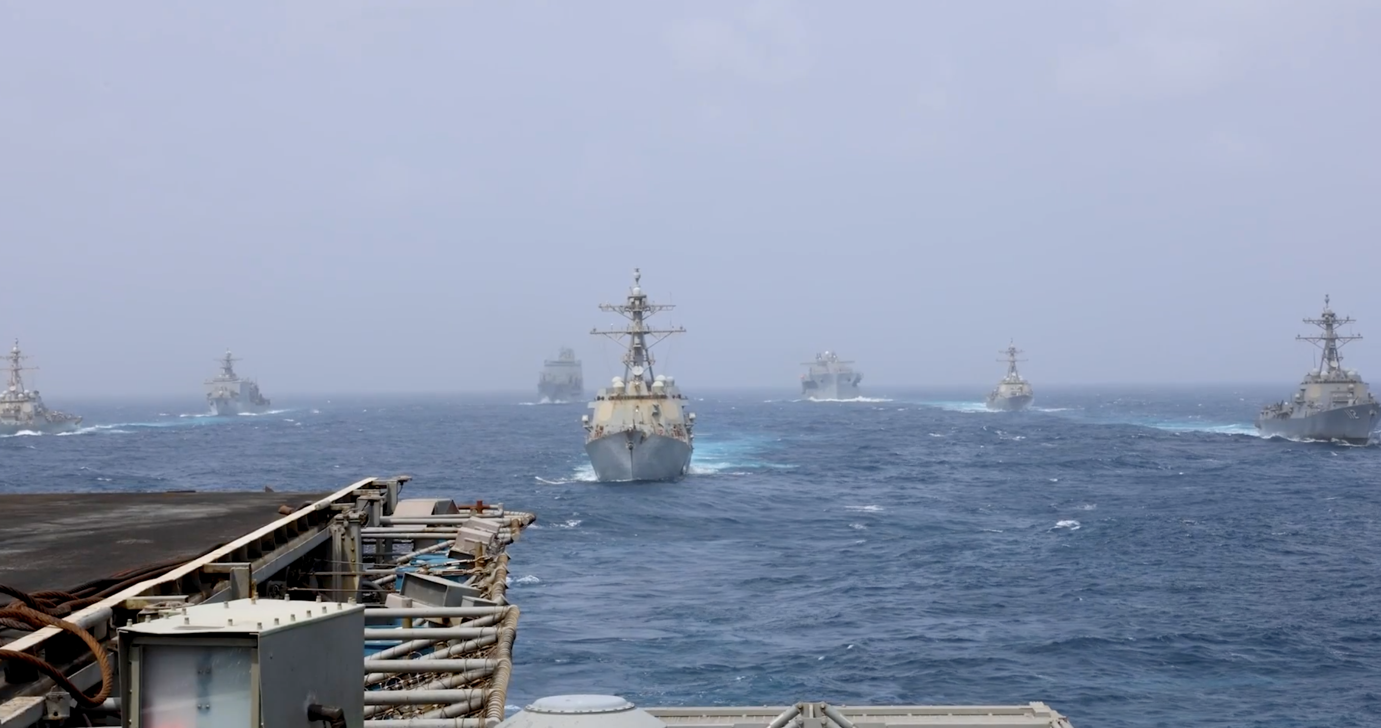 Navy warships patrolling waters across the Middle East this week-photo U.S. Central Command.&nbsp; &nbsp;