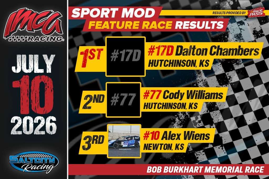 IMCA Sport Mod Feature Race July 10, 2026 (Photo courtesy Salt City Racing)