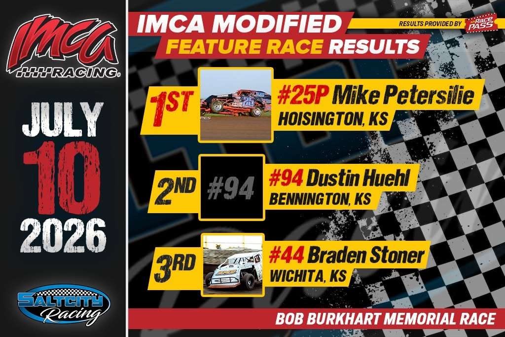 IMCA Modified Feature Race July 10, 2026 (Photo courtesy Salt City Racing)