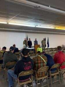 Nebraska Gov. Jim Pillen leads a briefing in Ogallala regarding fire damage in western Nebraska alongside U.S. Sen. Pete Ricketts, R-Neb., far left, and U.S. Rep. Adrian Smith, R-Neb., center left, on March 14, 2026. (Photo courtesy of the Nebraska Governor’s Office)