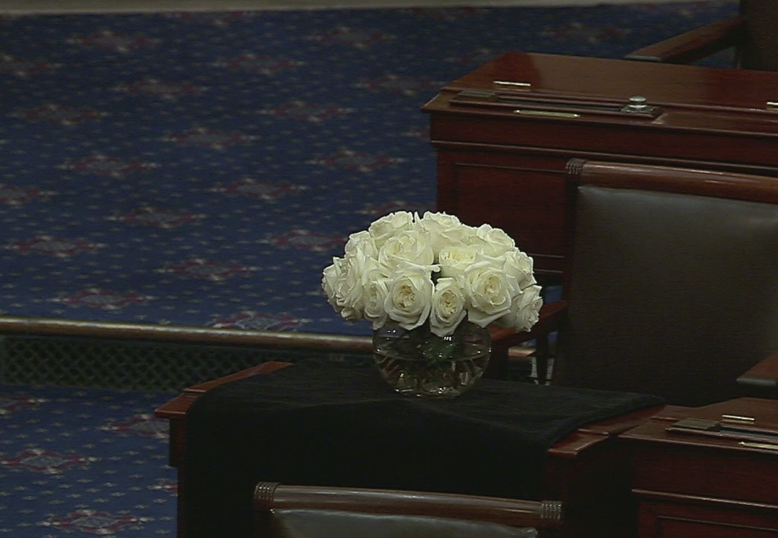 -Desk of Senator Lindsey Graham (R-SC) in the U.S. Senate. on Monday --mage courtesy CSPAN
