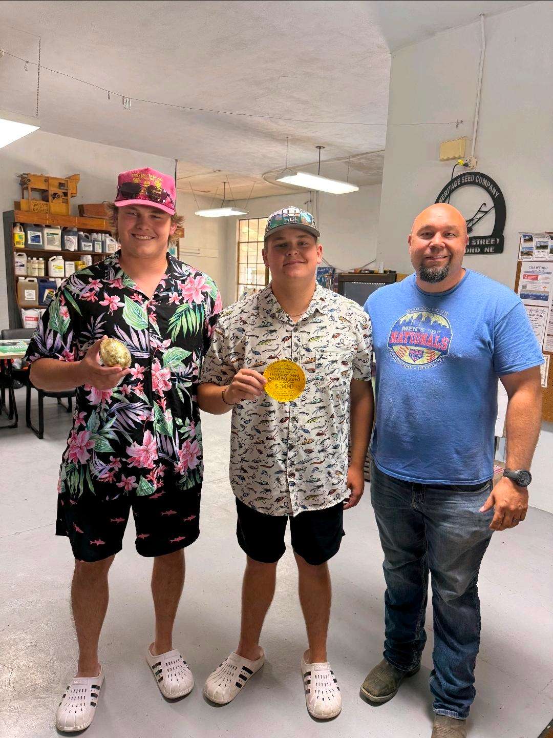 Jason Hauser; owner of Heritage Seed and Feed with the winners