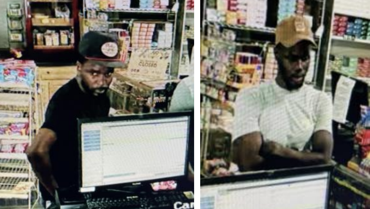 Surveillance footage of suspects accused of making a fraudulent transaction at Pack Rat Smokes (659 S. Broadway) - Photo provided by Salina Police Department