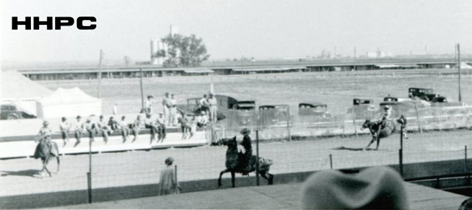 Grandstand Events - Rodeo - In Front of the Kansas State Fair Grandstand - Looking East-Southeast. Courtesy of the Conard-Harmon Collection.