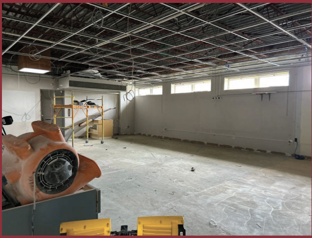 A new ceiling grid going up in one of the additions at O'Loughline Elementary School. Courtesy photo