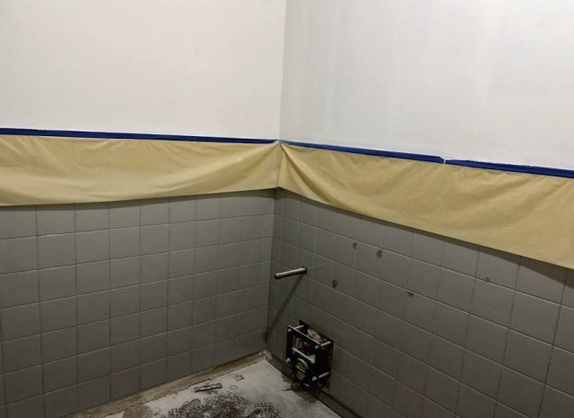 Tile in one of the bathrooms that was added for the lower grades at Felten Elementary School. Courtesy photo