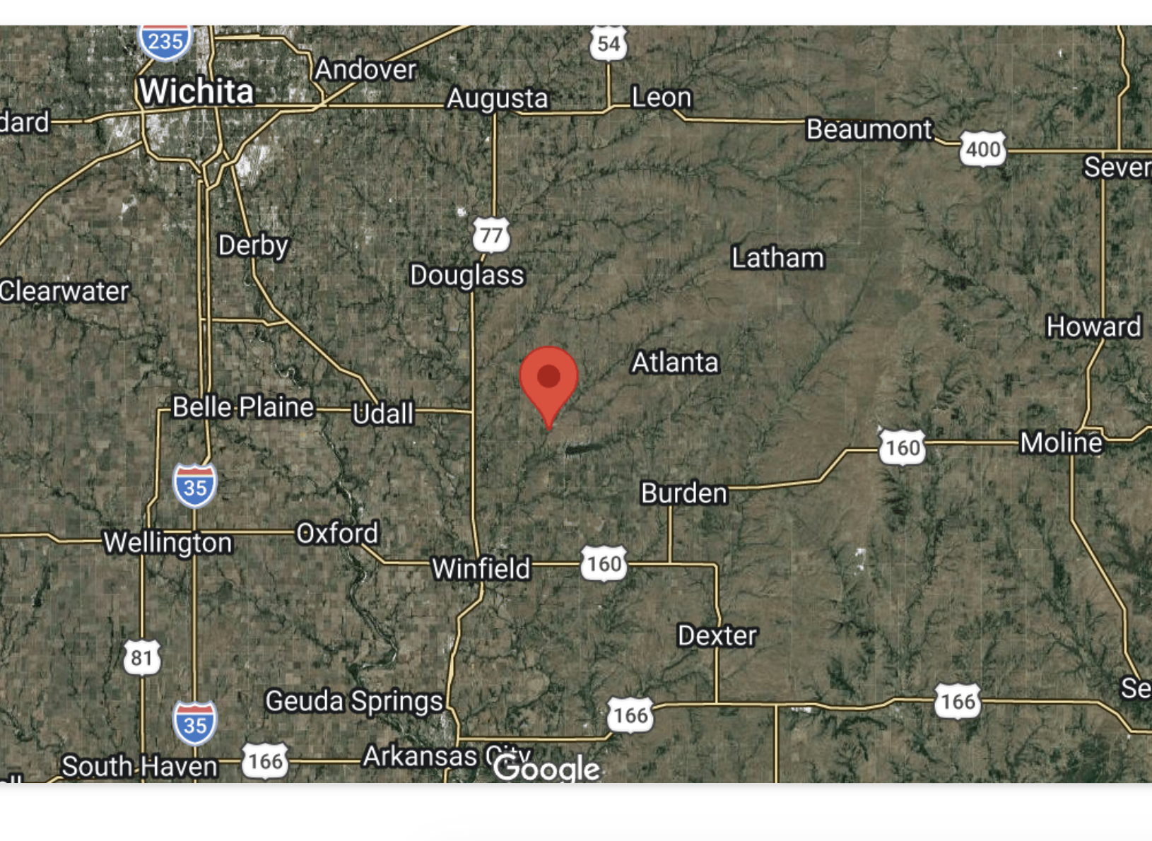 Location of the plane crash-Google image