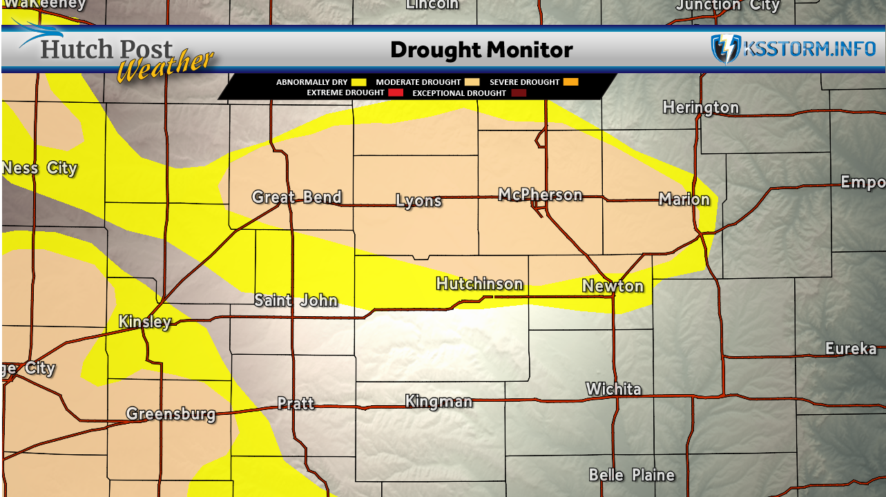 Area drought monitor, July 14, 2026 – Map data courtesy National Drought Mitigation Center at the University of Nebraska-Lincoln.
