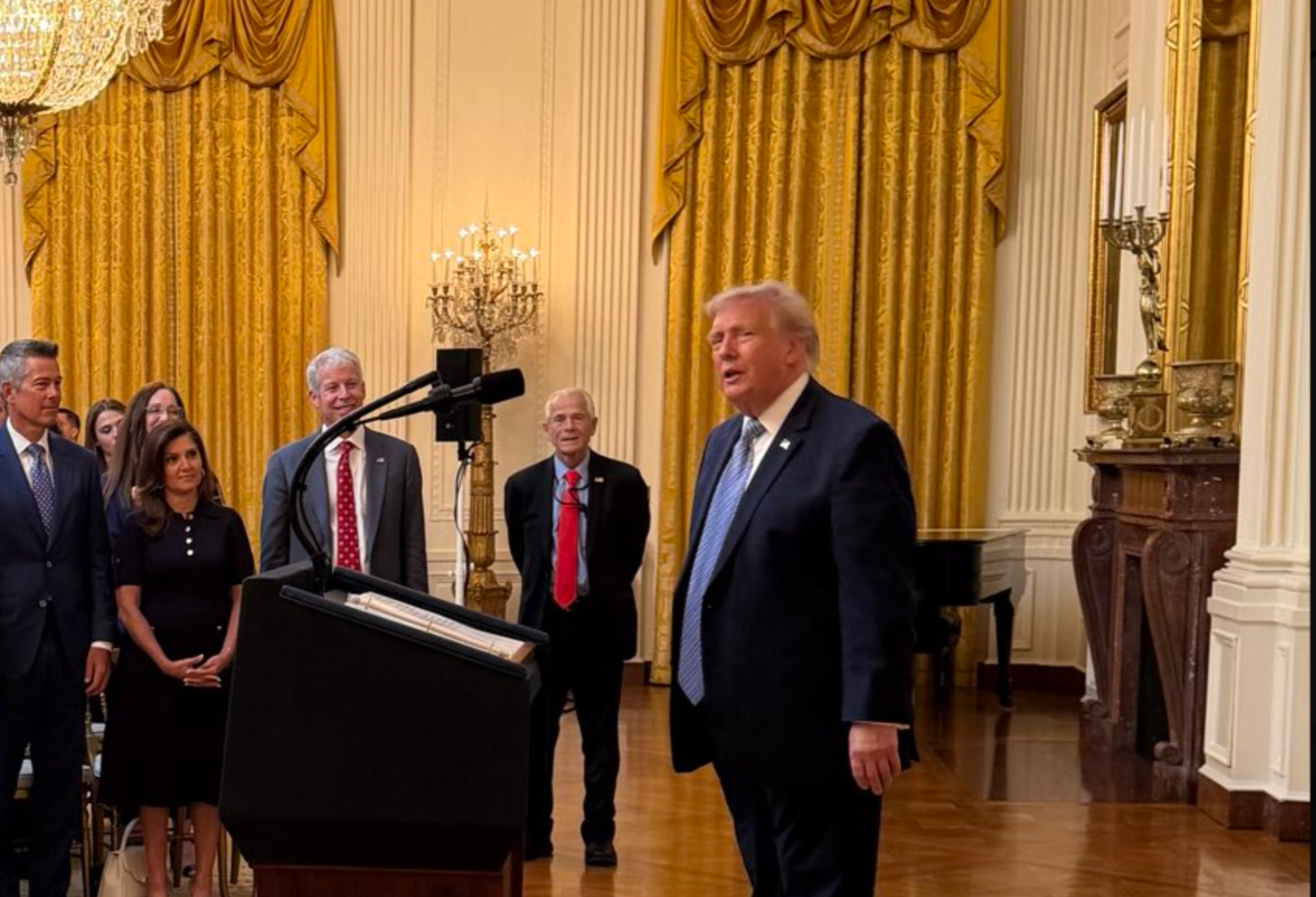 President Trump just after his address to the nation on Thursday. Photo by Steven Cheung Assisstant to the President