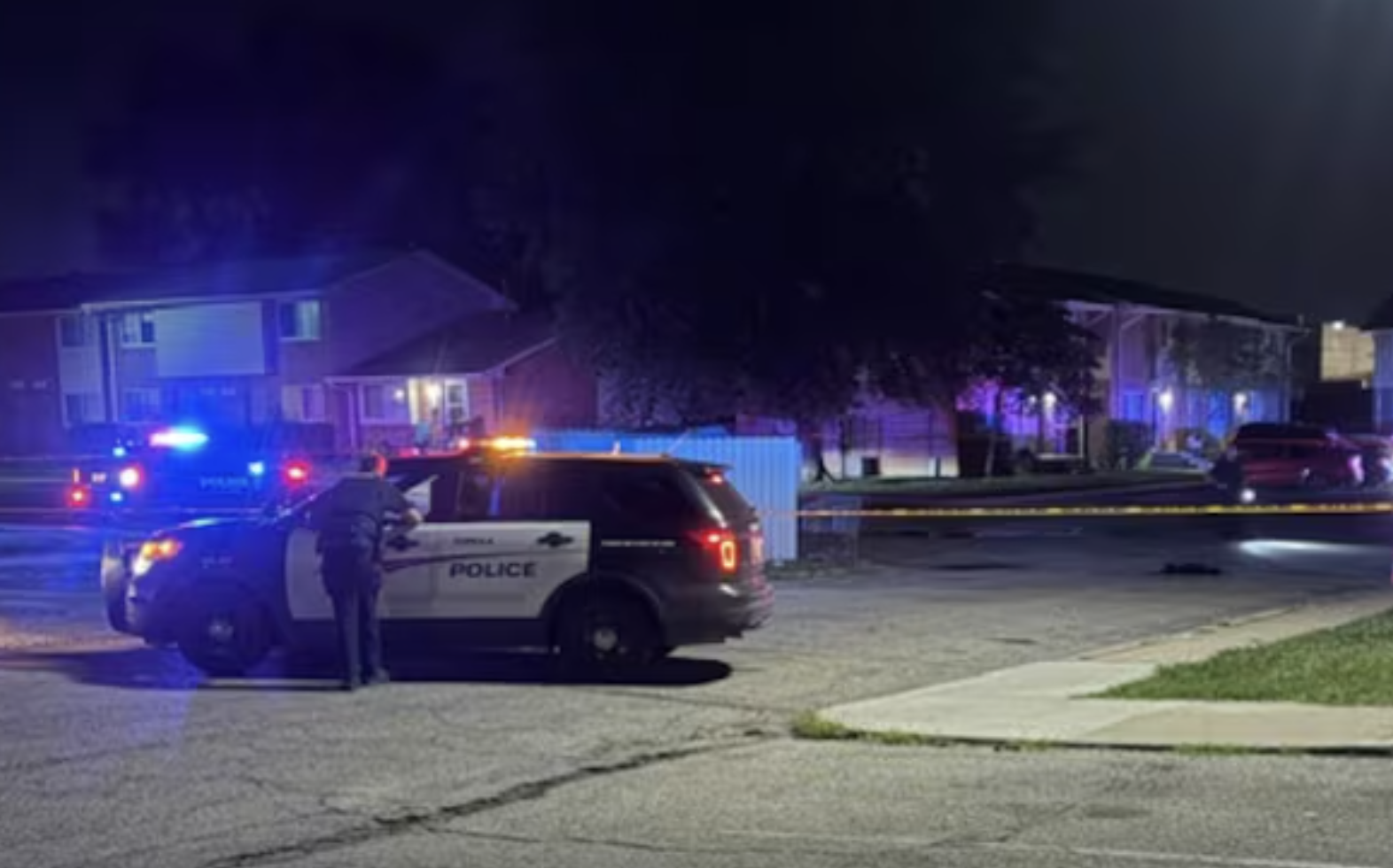 Police on the scene of the incident early Friday-photo courtesy WIBW TV