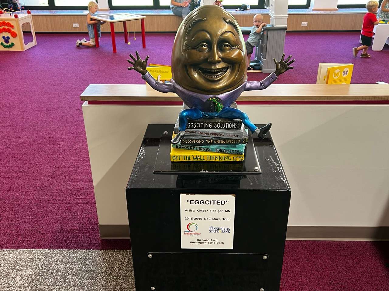 "Eggcited." Artist: Kimber Fiebiger, MN (2015- 2016 Sculpture Tour)