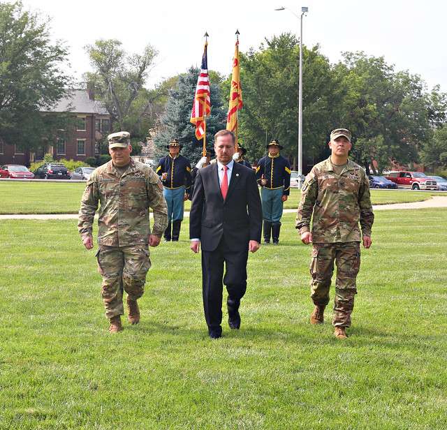 &nbsp;Photo - Fort Riley - (L-R ) Col. Jerry Nunziato, Wesley Leising and Col. Joey Orr )