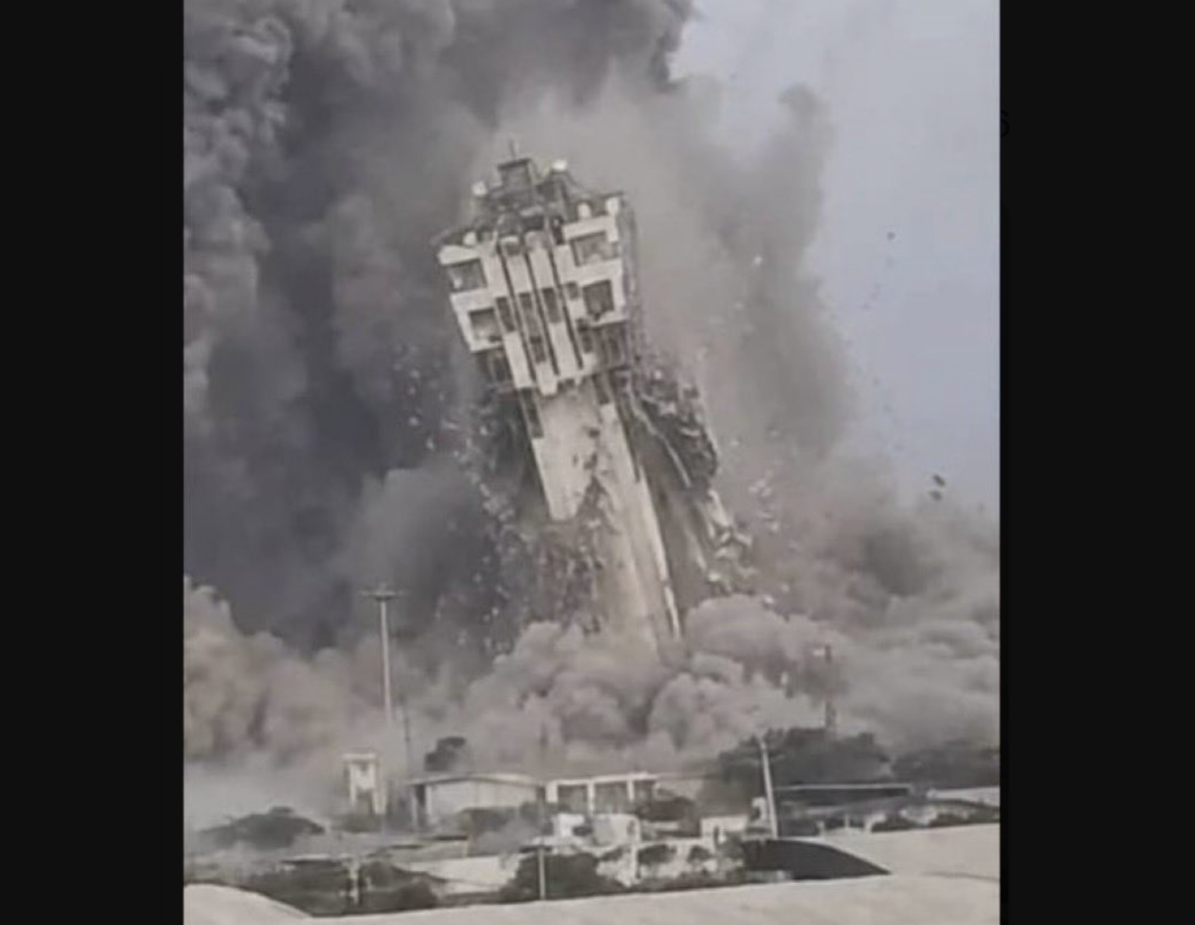 -A U.S. airstrike on the maritime control/surveillance tower at Iran's Chabahar Port on the Gulf of Oman. Secretary of War Pete Hegseth posted it in the context of asserting control over the Strait of Hormuz.