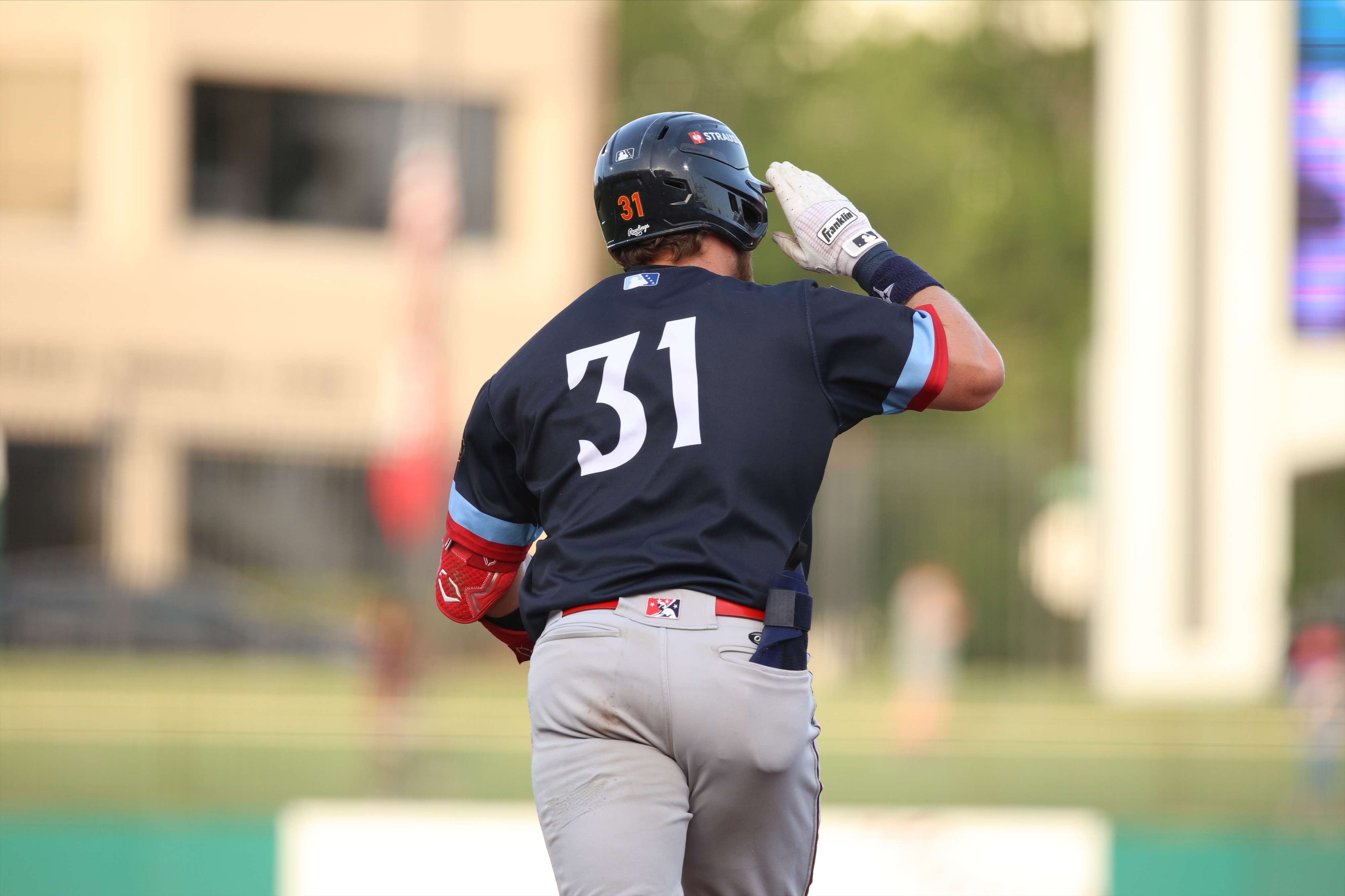 Andrew Cossetti circles the bases following his career high 15th home run of the season. The Wind Surge clinched the series against the Travelers 6-5 in North Little Rock, ARK. (Photo courtesy Wichita Wind Surge)