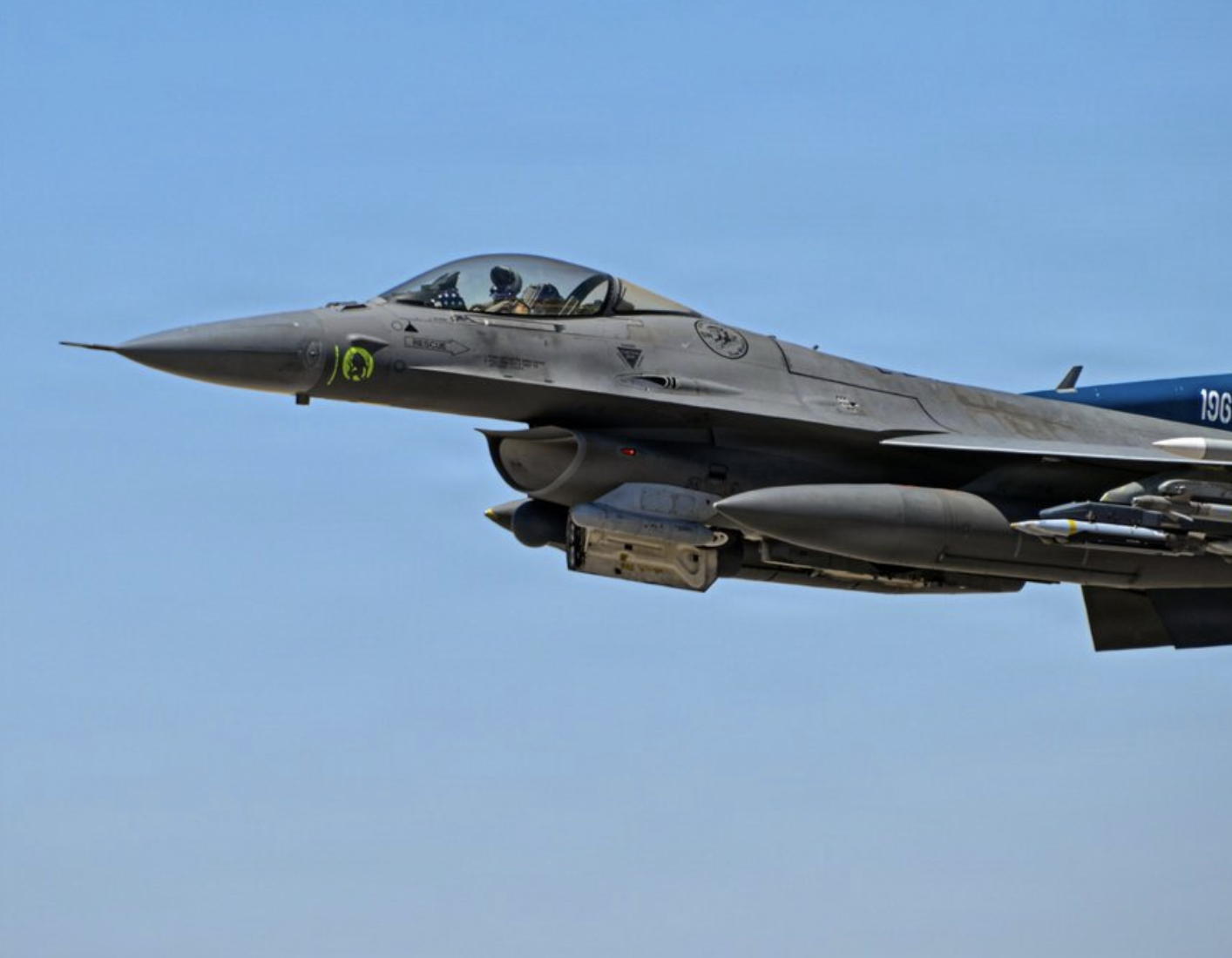 File A U.S. Air Force F-16 fighter jet takes off from a base in the Middle East- photo U.S. Central Command