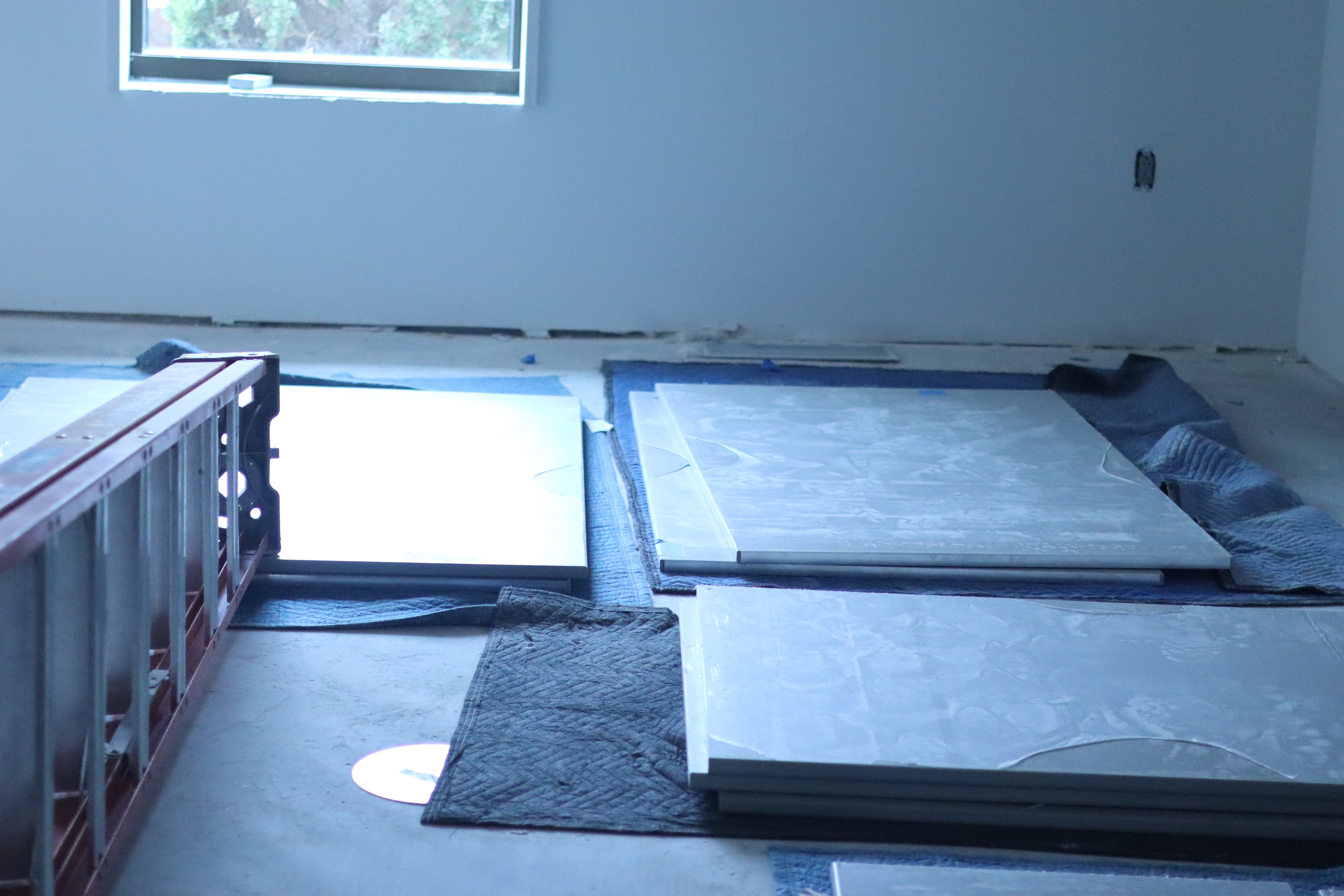One of the many rooms inside the new Hays Police Department Law Enforcement Center takes shape during ongoing construction. Photo by Alin Hett/Hays Post.&nbsp;<br>