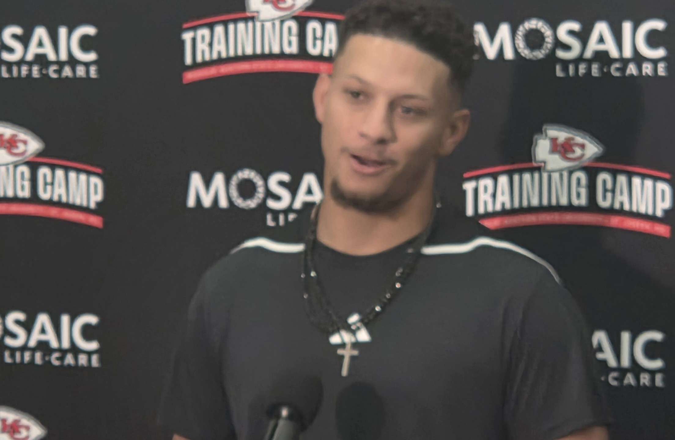 Chiefs quarterback Patrick Mahomes spoke to the media ahead of Kansas City Chiefs Training Camp at Missouri Western State University (Matt Pike photo/St. Joe Post)