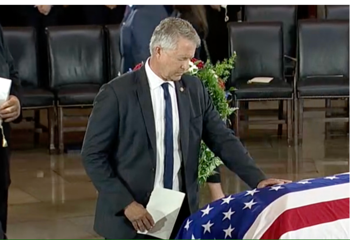 Kansas U.S. Senator Roger Marshall during Graham's memorial service in the U.S. Capitol-photo from CSPAN video