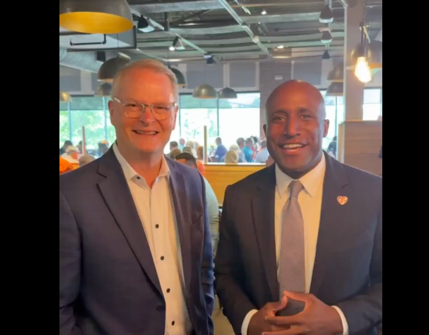 Kansas U.S. Senate candidate Adam Hamilton with KCMO mayor Quinton Lucas-image from the mayor's social media page