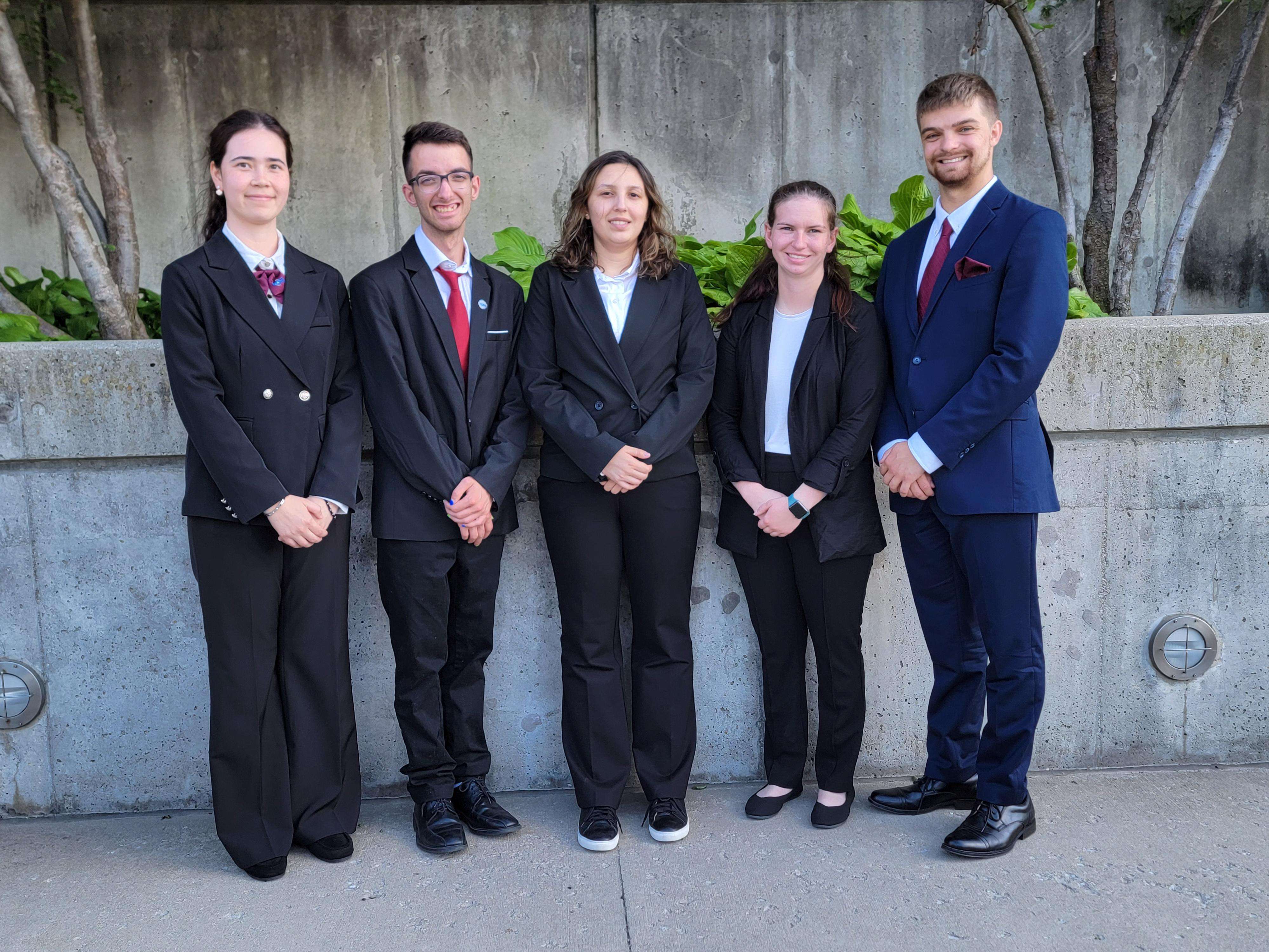 Barton HOSA members Hannah Dapogny, Aaron Deason, Valeria Gallardo, Haley McCormick, and Kaden Baird pose for a photo at the International Leadership Conference in Indianapolis in June.