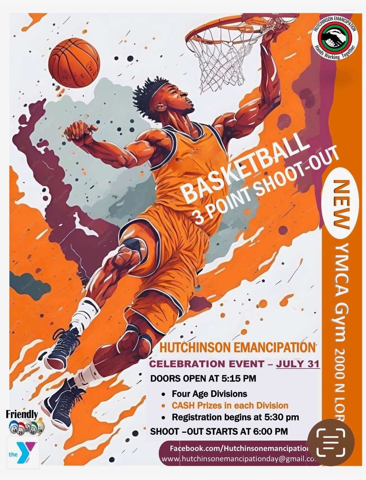The 3 Point Shoot-out begins at the Hutchinson YMCA at 6 p.m.. you can register beginning at 5:15 p.m.