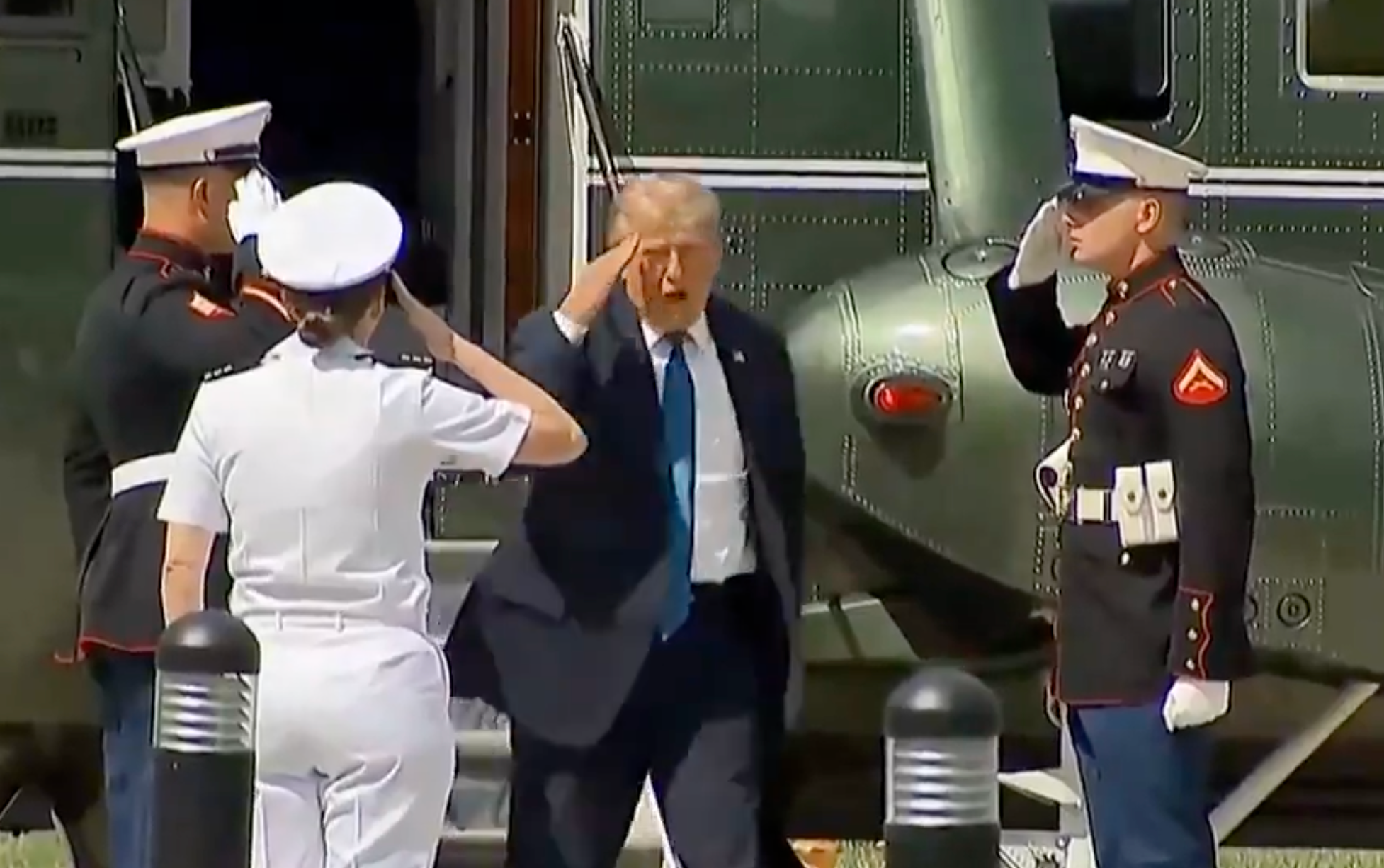 President Trump at Camp David on Friday-image from White House video