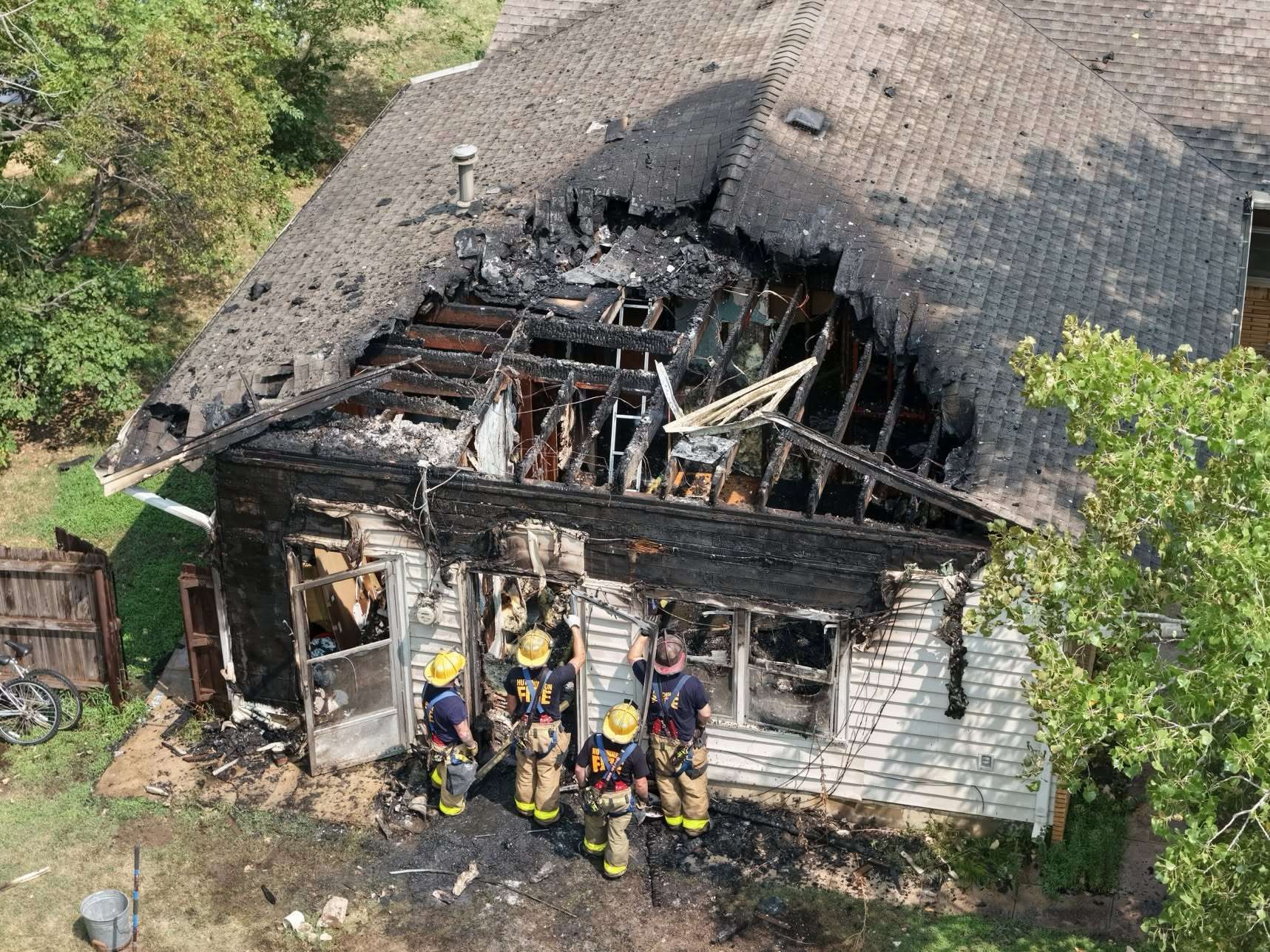 A fire caused considerable damage to a home in Northwest Hutchinson. (Courtesy Hutchinson Fire Department)