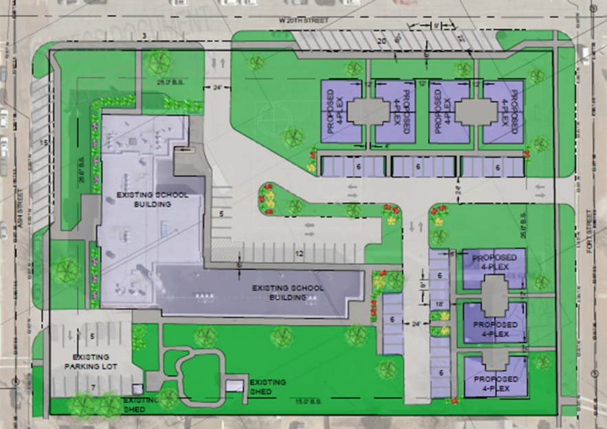 Former Lincoln School housing development project, 1902 Ash. Courtesy image