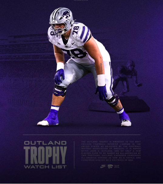OL John Pastore has been named to the Outland Trophy pre-season watch list. (Courtesy K-State Athletic Communications)