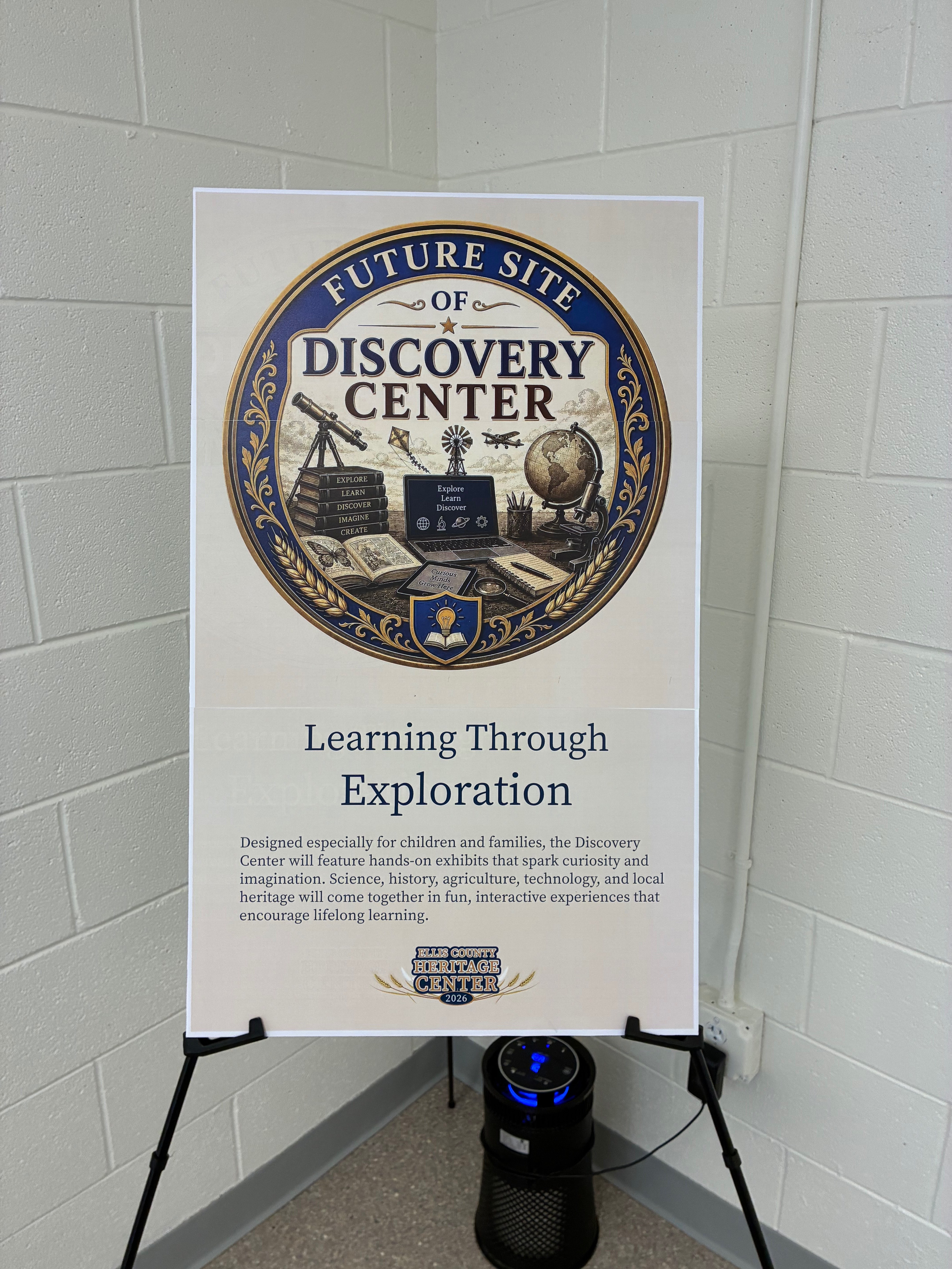 Plans for the future Discovery Center at the Ellis County Heritage Center, which will feature hands-on exhibits about local history.<br>