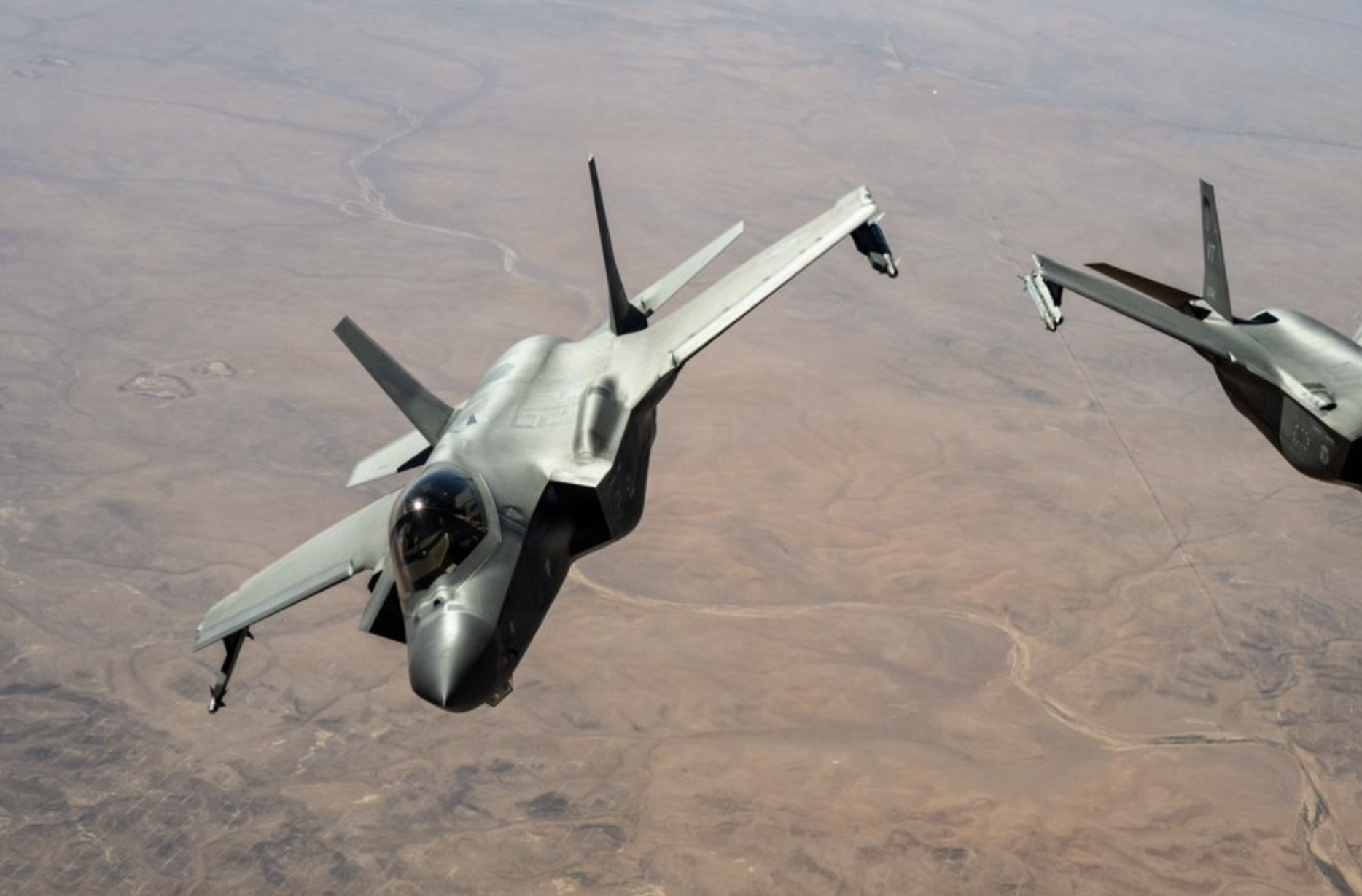 U.S. Air Force F-35A stealth fighter jets patrol the skies over the Middle East.