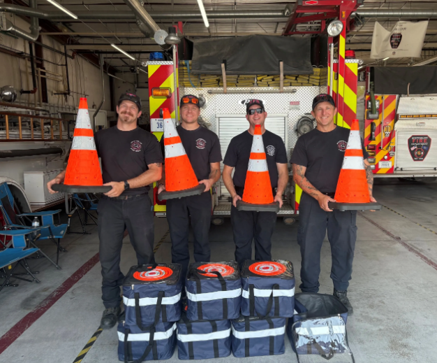 Pictured from the left are City of Scottsbluff Firefighter Salem Harsh, Firefighter Jackson Ronne, Firefighter Sean Gwin, and Lieutenant Jesse Lauruhn. 
