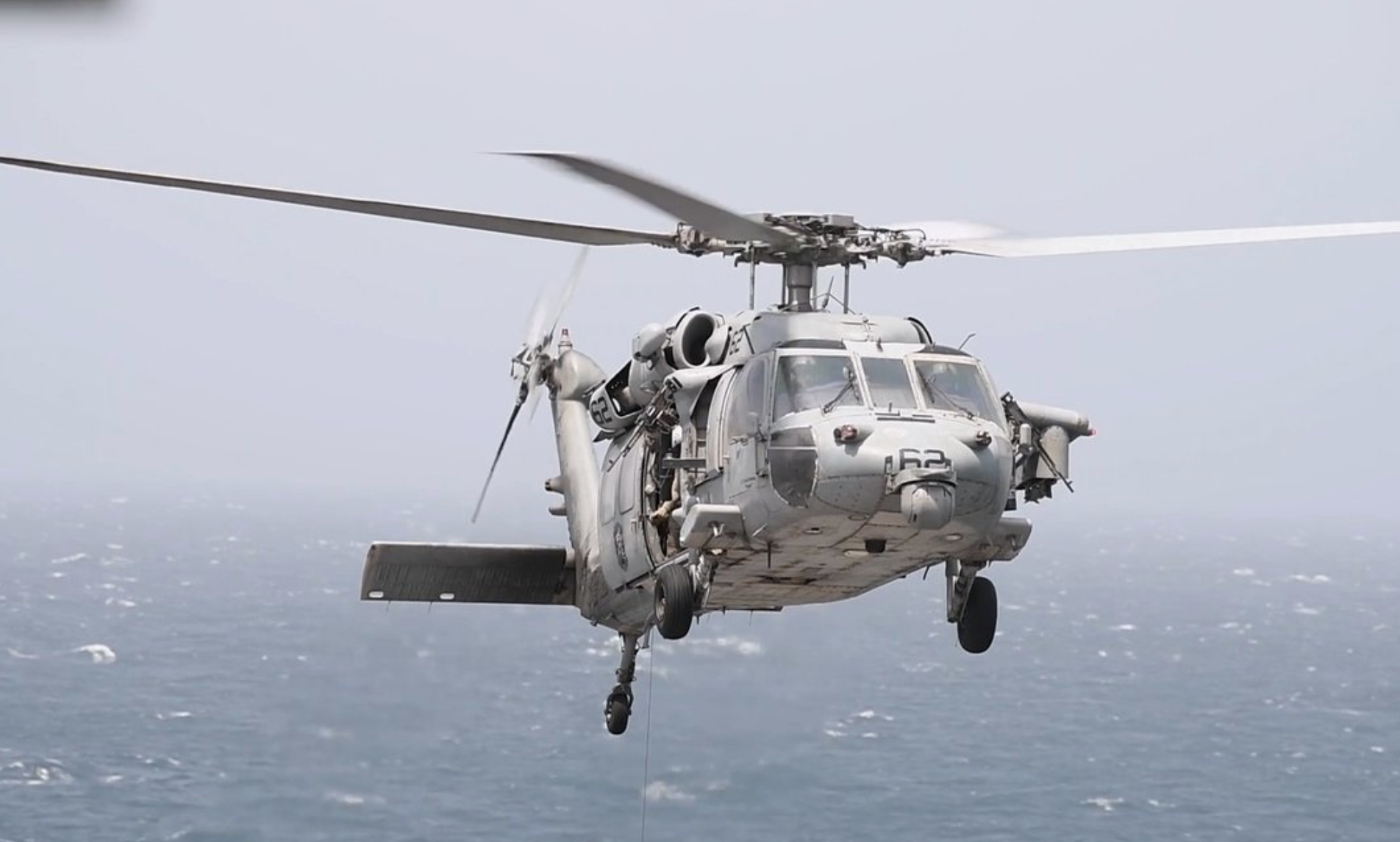 A U.S. Navy MH-60 helicopter fired two hellfire missiles in the attack -Photo U.S. Central Command