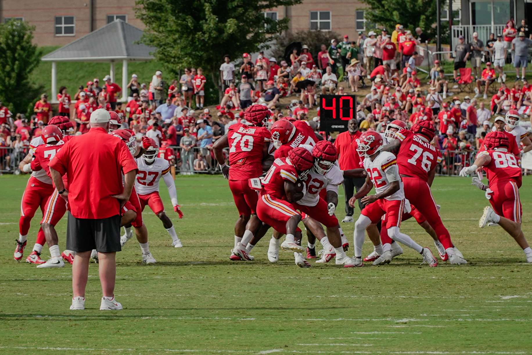 Khalil Benson (70) during 7-on-7 drills at Chiefs Training Camp/ Photo by Justin Peacock