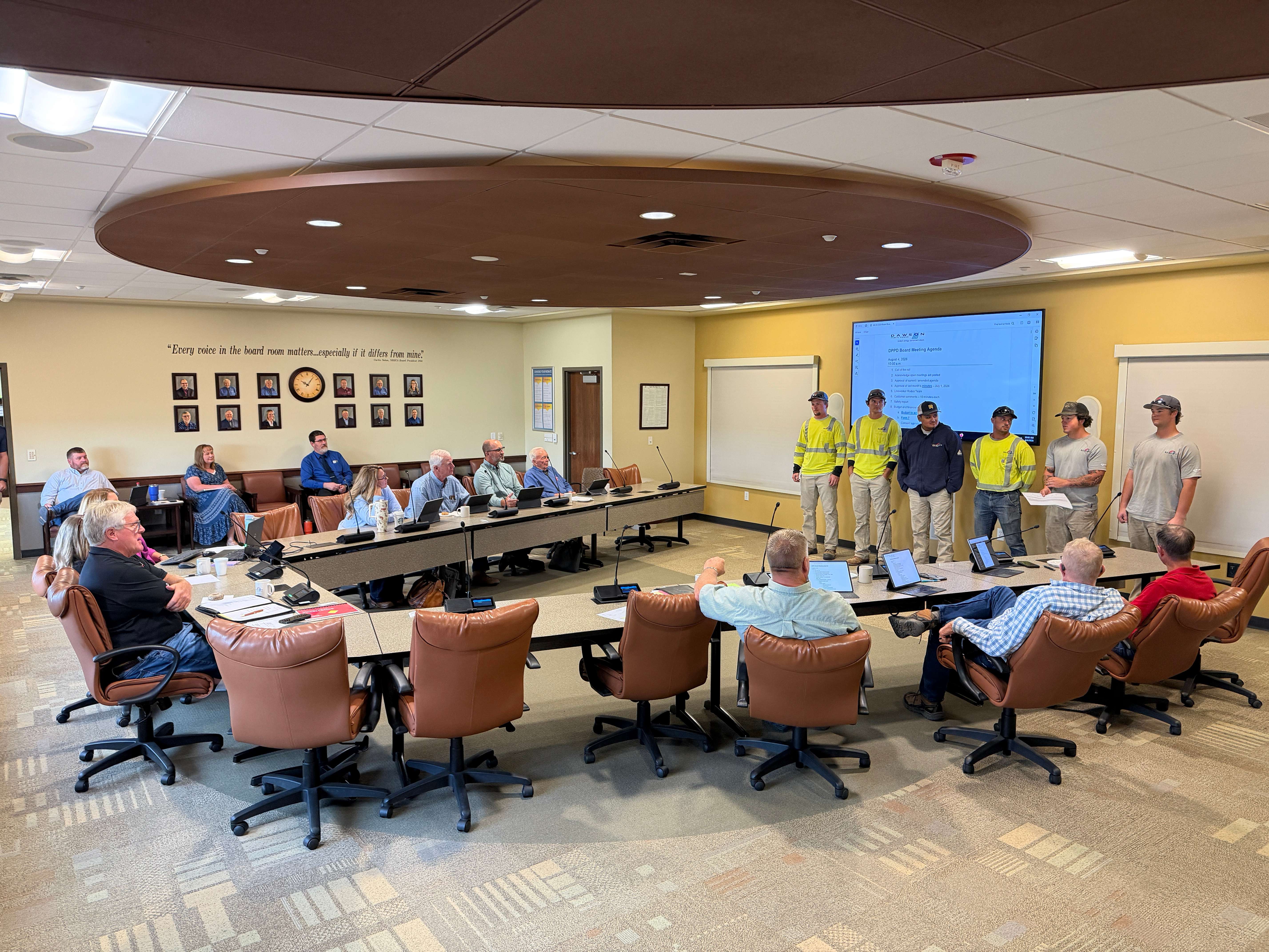 Dawson PPD recognized lineworkers at it's August Board Meeting (Courtesy Photo)