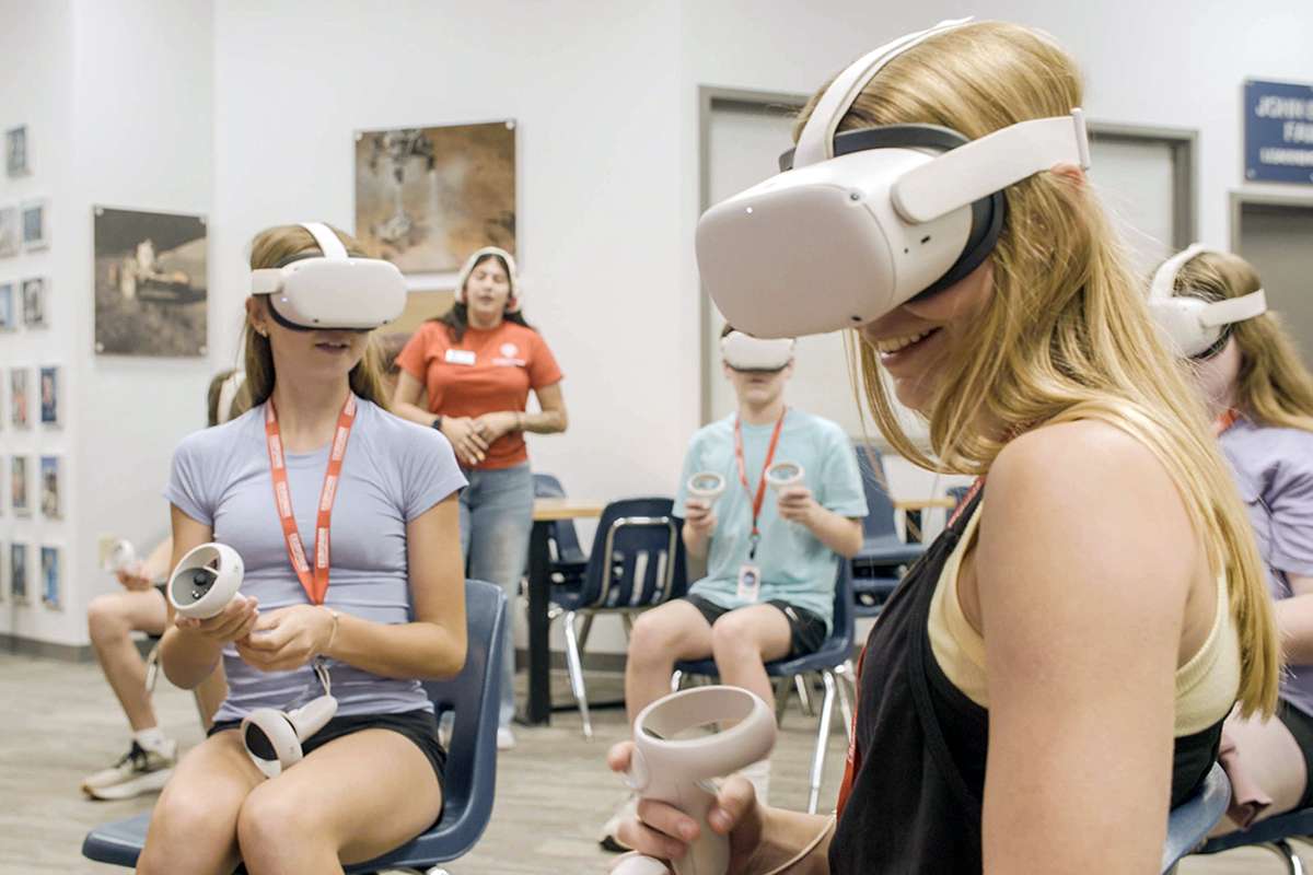 The "ISS- Rupture" game developed by K-State Salina students helps Cosmosphere summer campers learn about space without the hassle of a protective, pressurized suit, providing a camp experience like no other. 