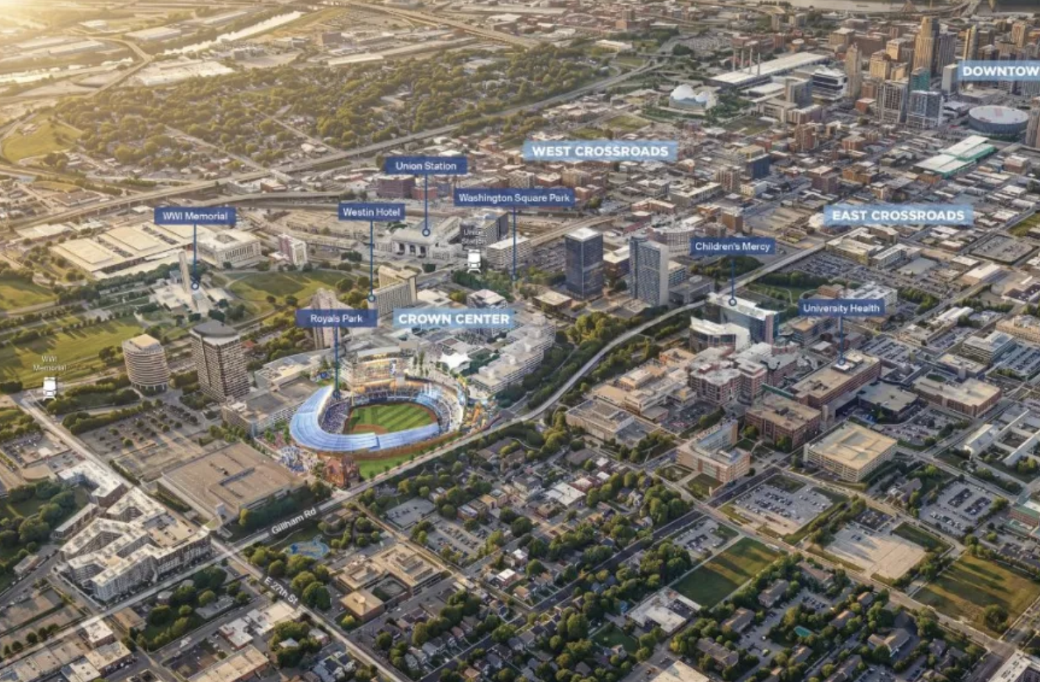 Renderings presented by the Royals at the April 22 announcement. (Courtesy of the Kansas City Royals)