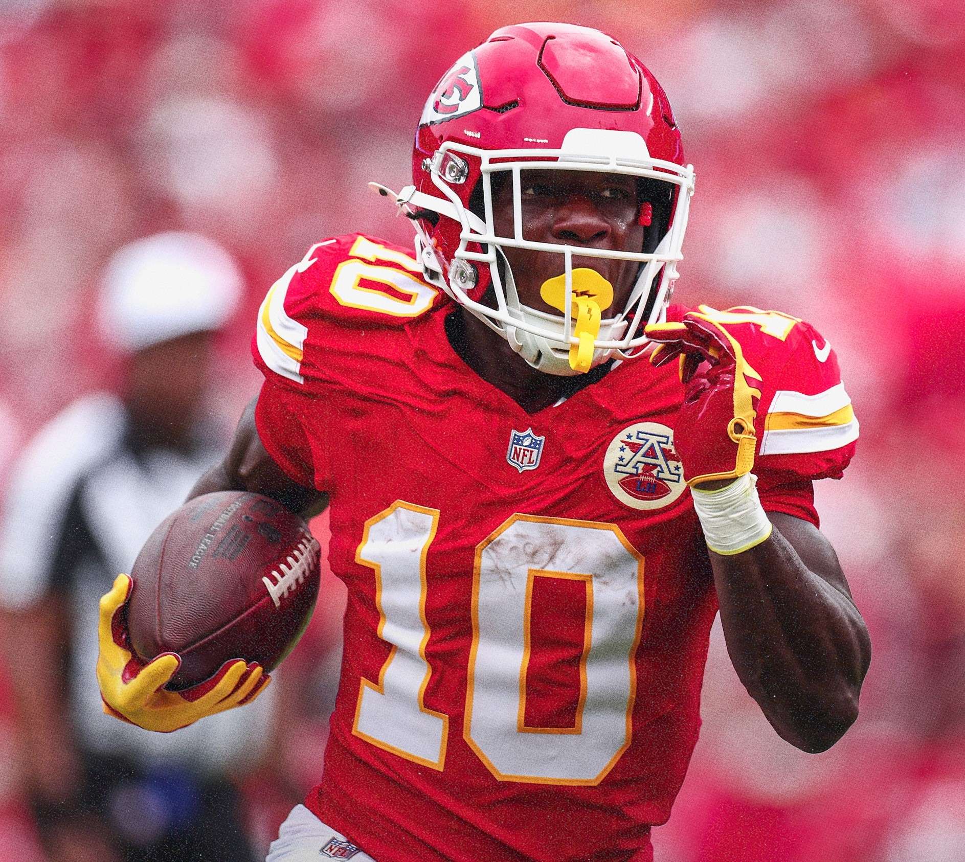 Kansas City Chiefs fifth round pick Emmett Johnson rushed 12 times for 59 yards and added three catches for 10 yards in his Chiefs debut at Arrowhead Stadium in a 20-12 preseason loss to the Los Angeles Rams/ Photo courtesy Chiefs