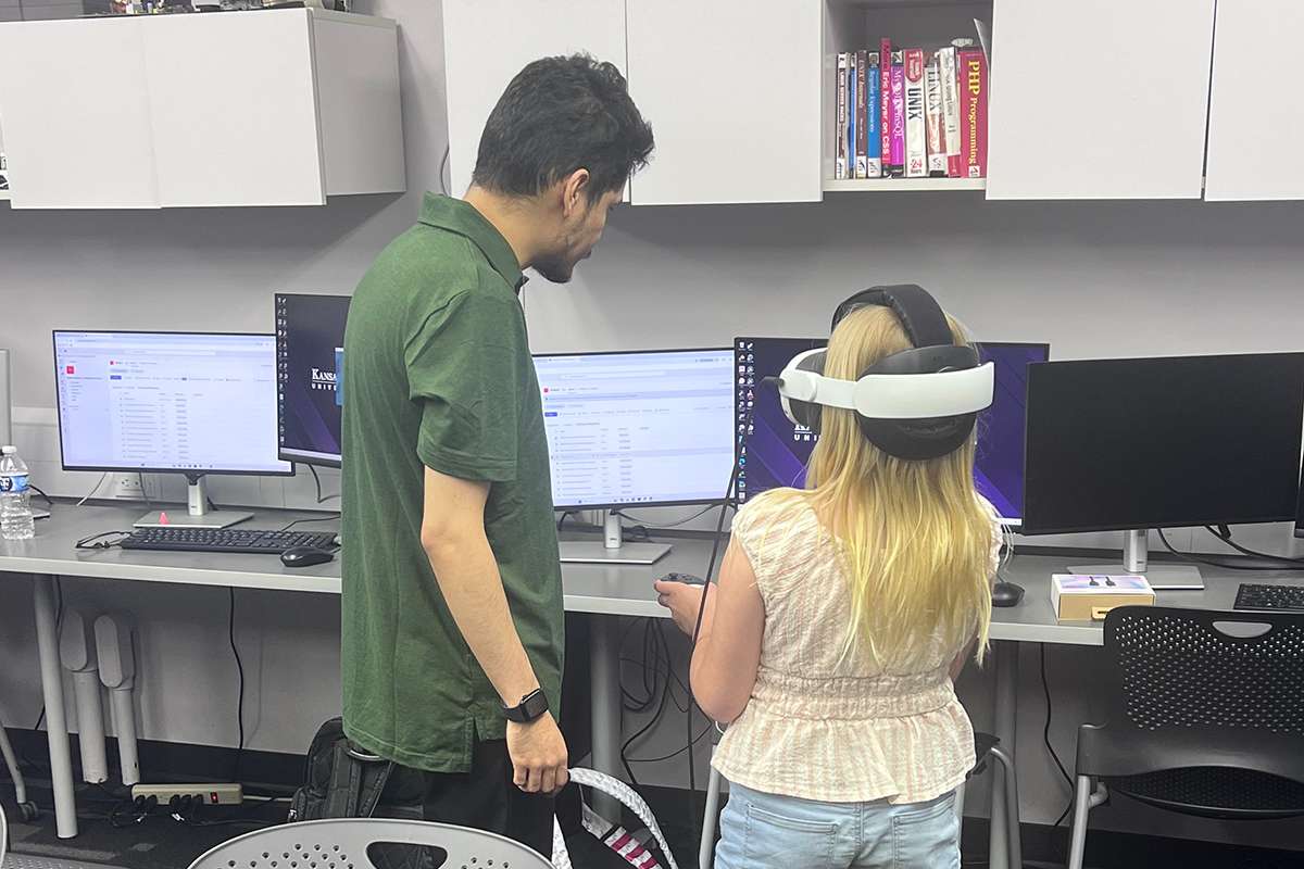 Development of "ISS: Rupture" involved several rounds of testing with children from the K-State Salina community. (Photo courtesy K-State News and Communications)