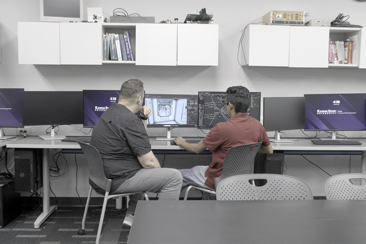 K-State students work in a computer laboratory. (Photos courtesy K-State News and Communications)