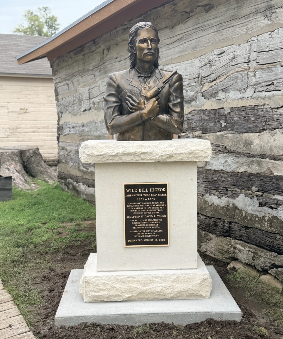 The newly installed Wild Bill Hickok monument at Old Abilene Town was dedicated 150 years after Hickok’s death in 1876 - <i>A</i><i>bilene Convention & Visitors Bureau</i>