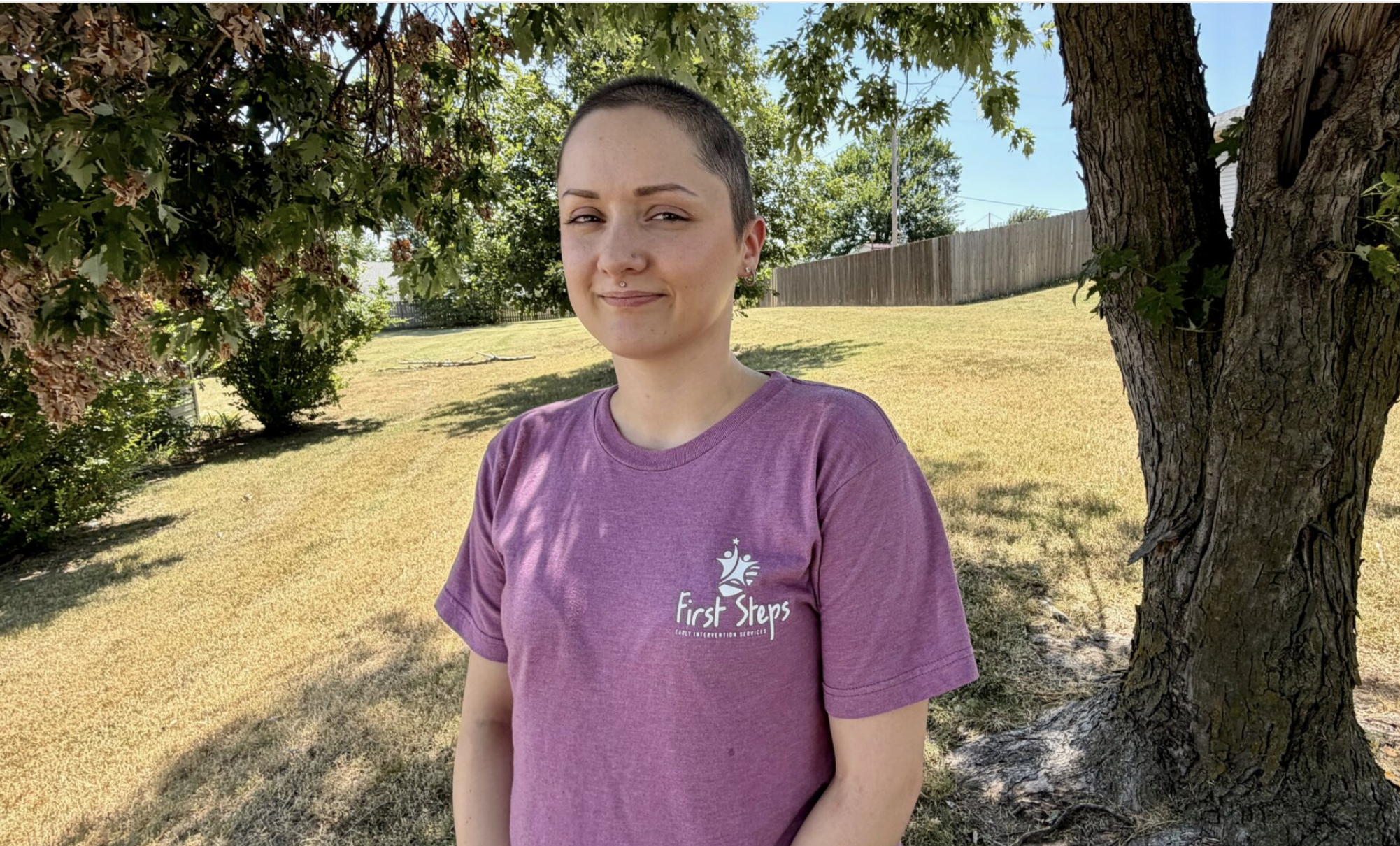 Ashley Allen, of Joplin, quit her job as an investigator for the Missouri Children’s Division in April due to an overwhelming caseload. Now she works as a case manager for First Steps, which provides services for families with young children with disabilities. Allen also founded a nonprofit, Community Closet of Joplin, that distributes donated clothing and goods to people in need. (Steph Quinn / Missouri Independent).