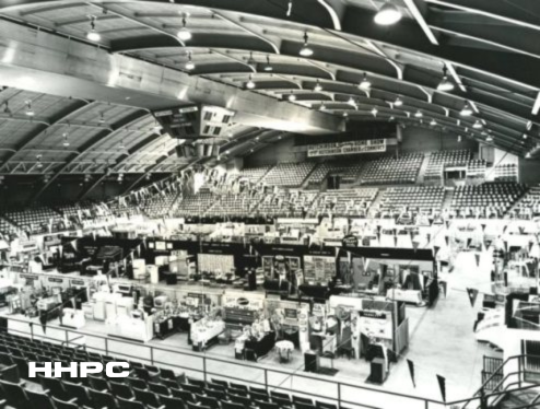 Hutchinson Spring Home Show - First in New Sports Arena - April 12, 1953 (Featuring New TV to Hutch KTVH 4-hr. Program) (Photo by Western Studio). Courtesy of the Conard-Harmon Collection.