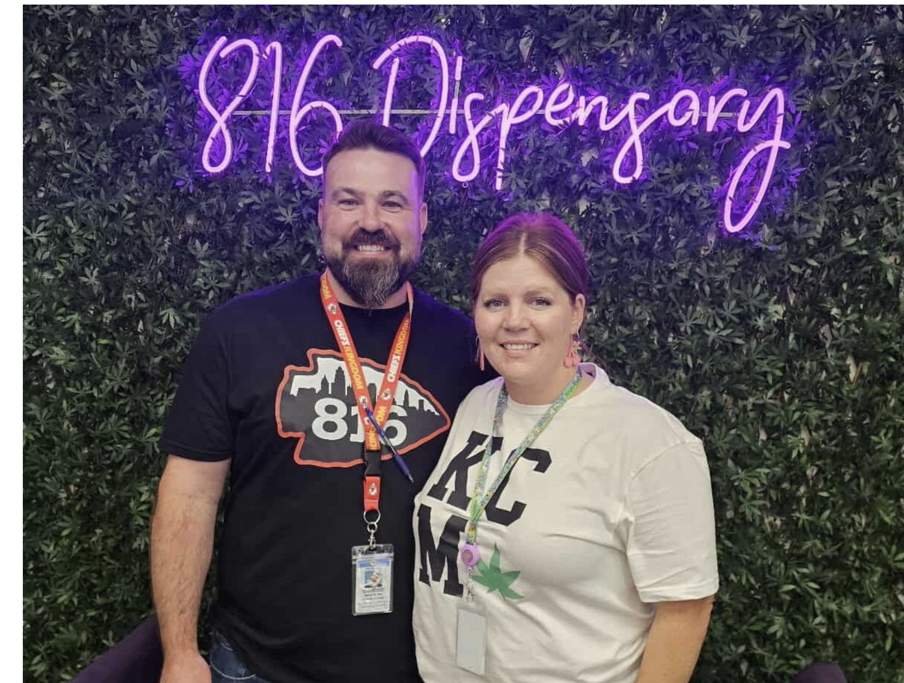 Jimi Poe, owner of 816 Dispensary, and his wife, Summer, who is assistant manager at the dispensary in Platte City (photo submitted).